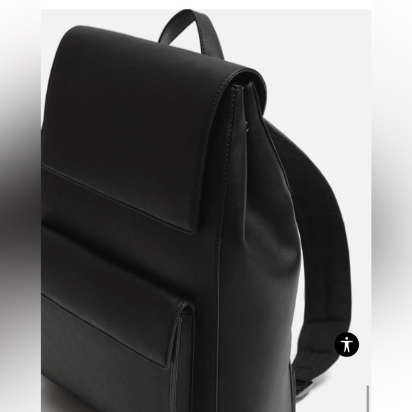Zara FLAP BACKPACK NWT Monochromatic Main compartment with magnetic closure - Picture 6 of 7